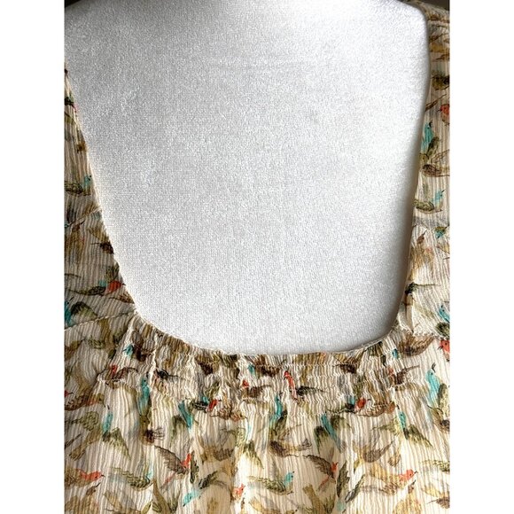 Leifsdottir Anthropologie 100% Silk Lined‎ Blouse Top Shirt Sparrow Size 6 Boho - Picture 8 of 10